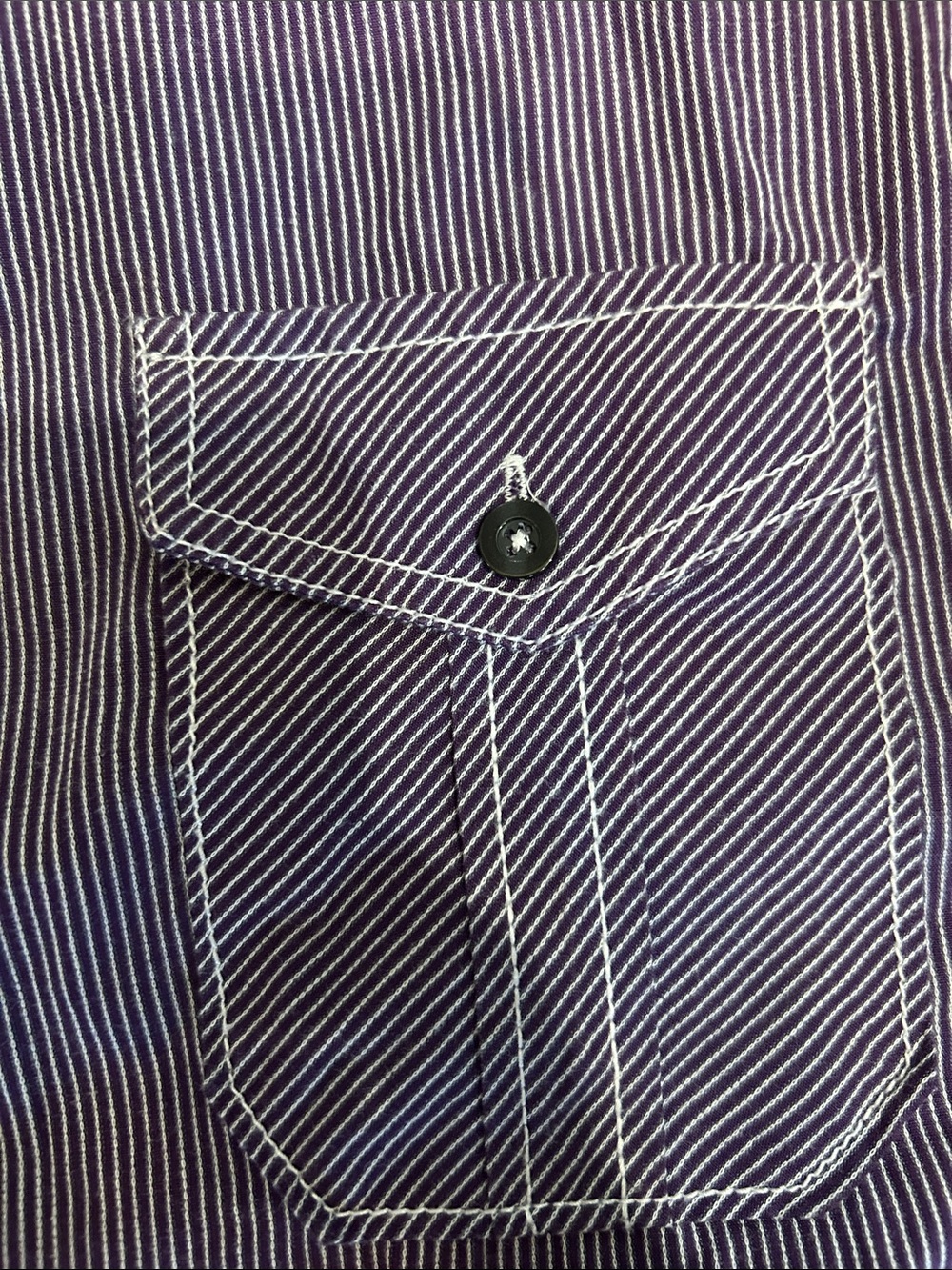 Michael Brandon Purple & White Pinstripe Casual Button-Down Shirt - Picture 2 of 11